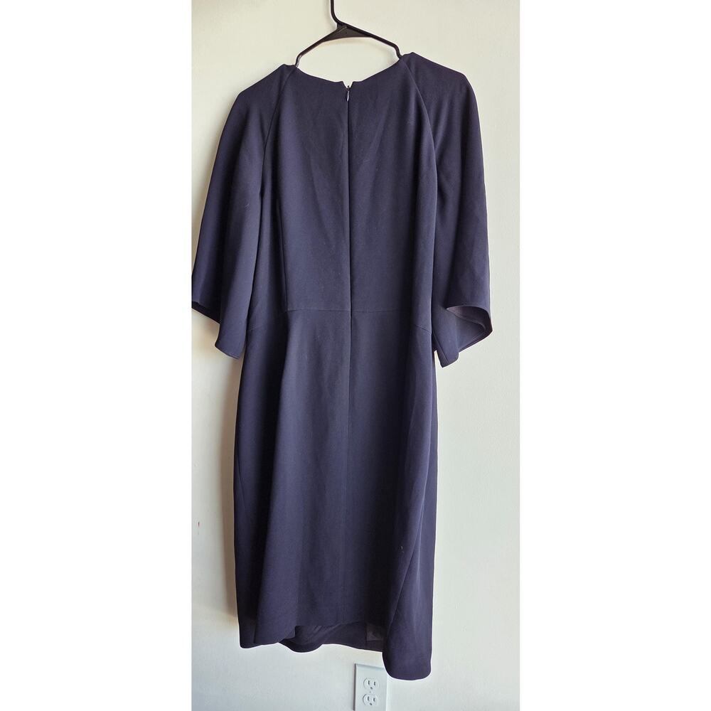Tahari Plus Size Side-Tie Front -Belted Navy Blue Classy Sexy Dress 16W, - Picture 16 of 16